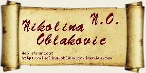 Nikolina Oblaković vizit kartica